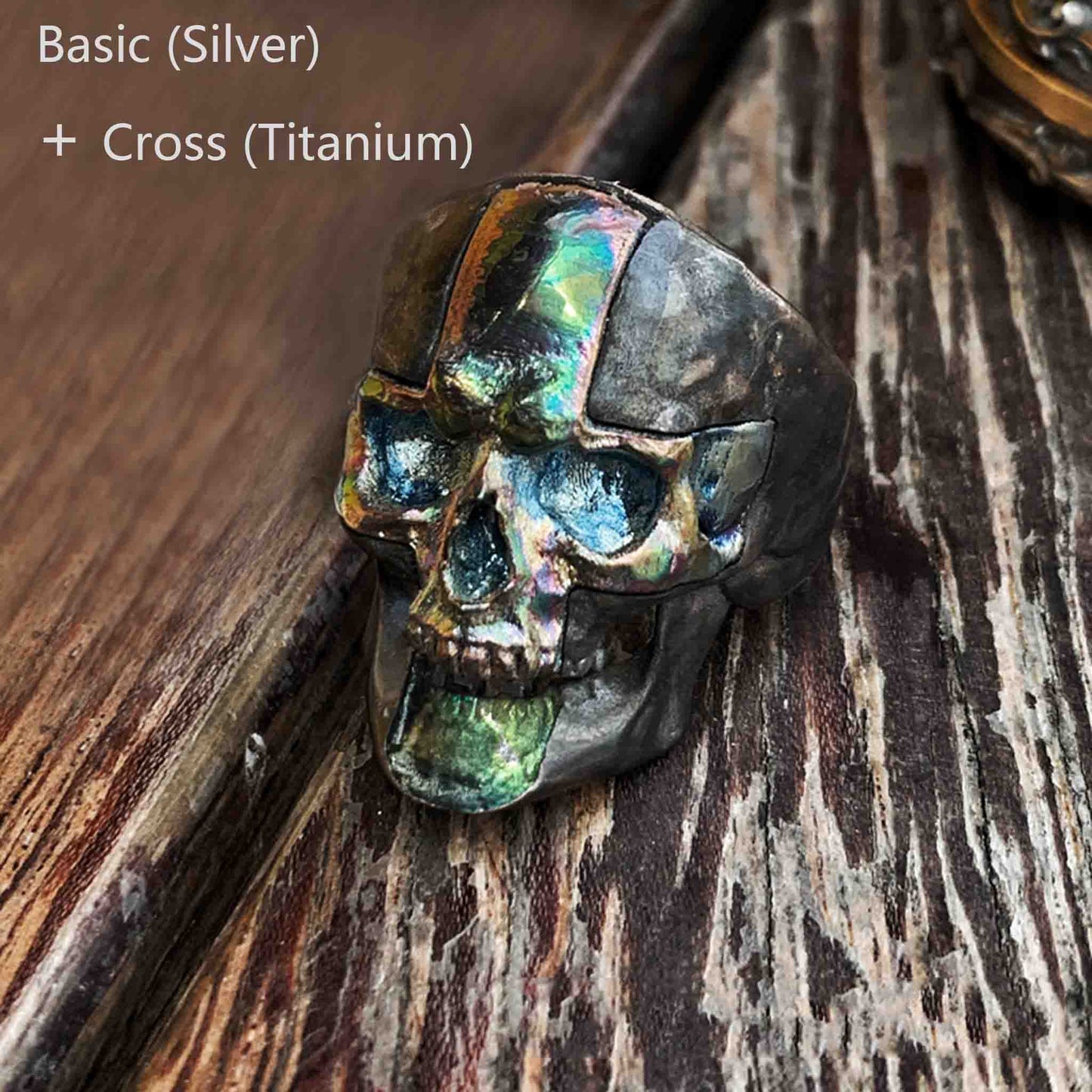 Gothic 925 Sterling Silver & Titanium Lightning Skull Ring - Retro Niche High-end Domineering Motorcycle Ring