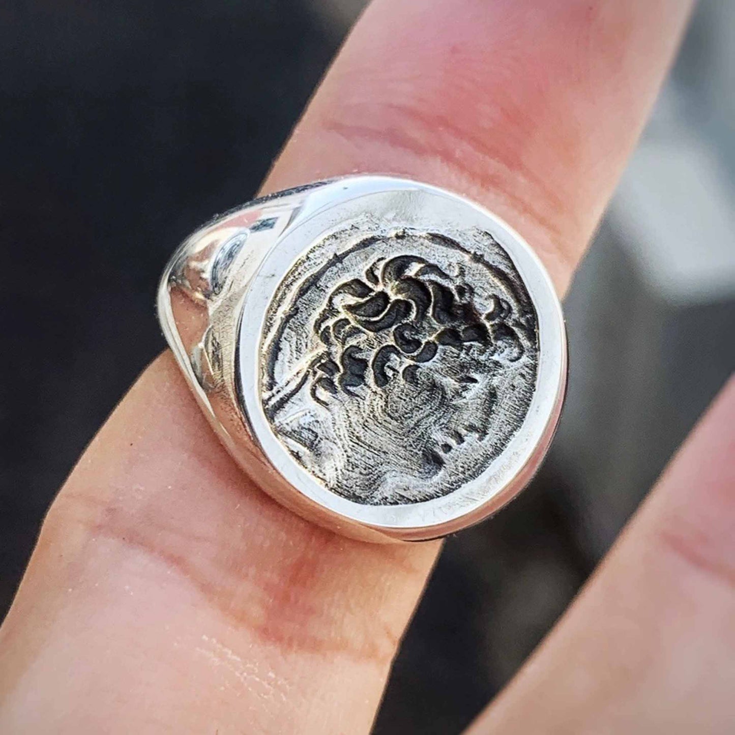 Vintage 925 Sterling Silver Signet Pinky Ring - Retro Gothic Niche Couple Rings