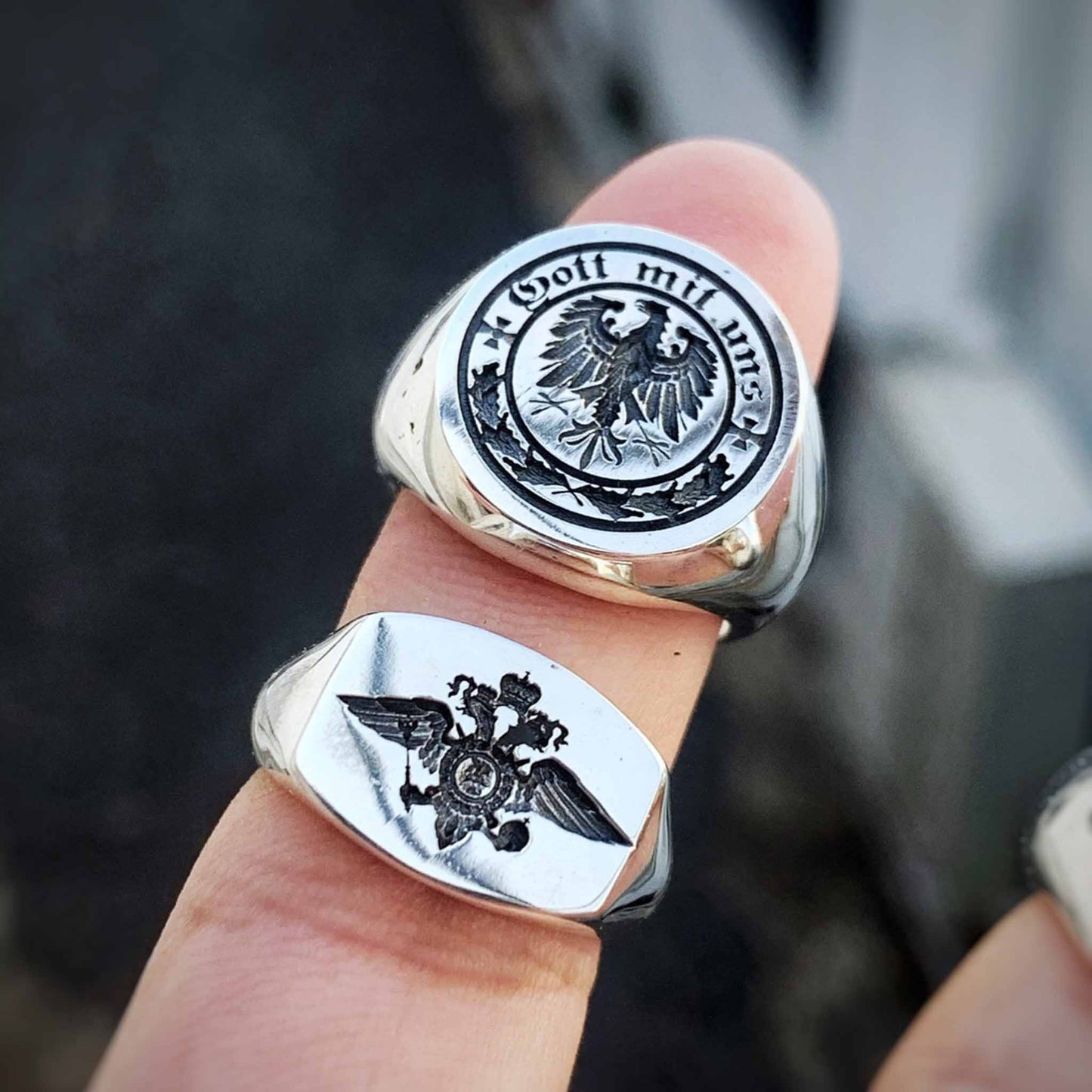 Vintage 925 Sterling Silver Signet Pinky Ring - Retro Gothic Niche Couple Rings