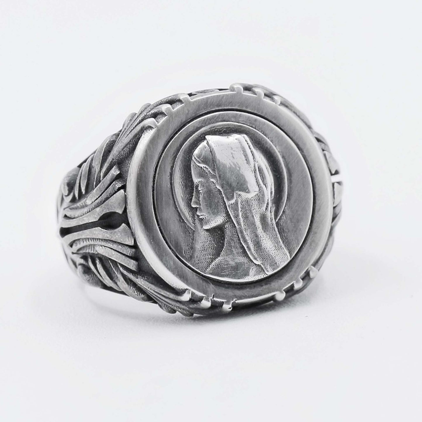 Vintage 925 Sterling Silver Goddess Signet Ring - Retro Gothic Niche Jewelry