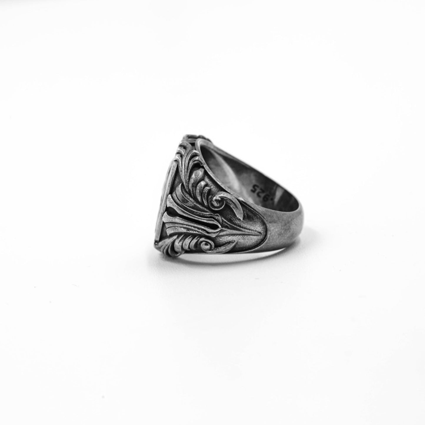 Vintage 925 Sterling Silver Goddess Signet Ring - Retro Gothic Niche Jewelry