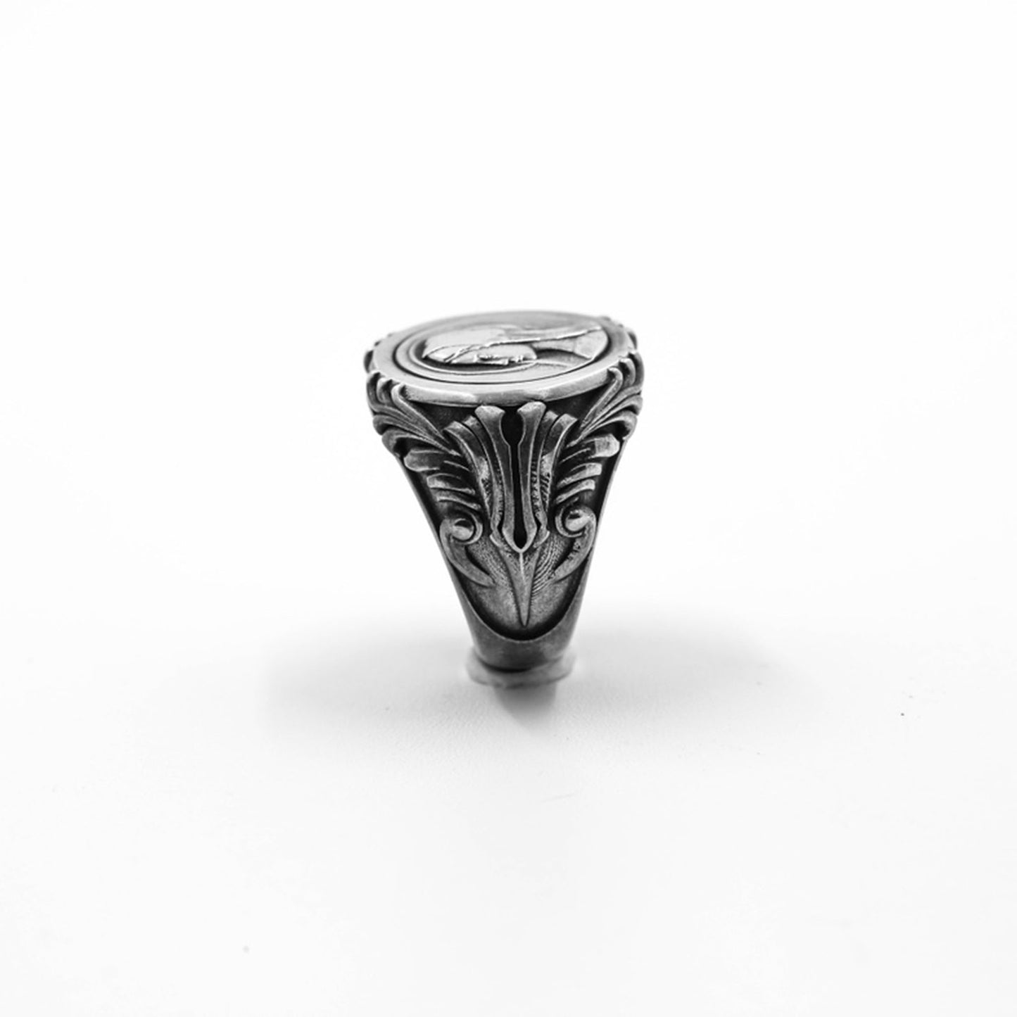 Vintage 925 Sterling Silver Goddess Signet Ring - Retro Gothic Niche Jewelry