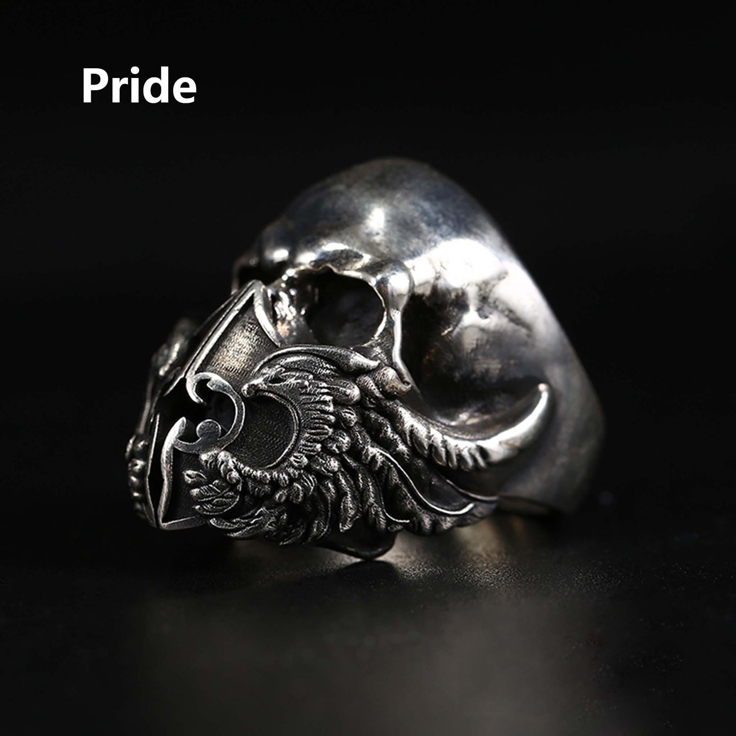 Vintage 925 Sterling Silver Seven Deadly Sins Ring - Retro Niche High-end Domineering Motorcycle Ring