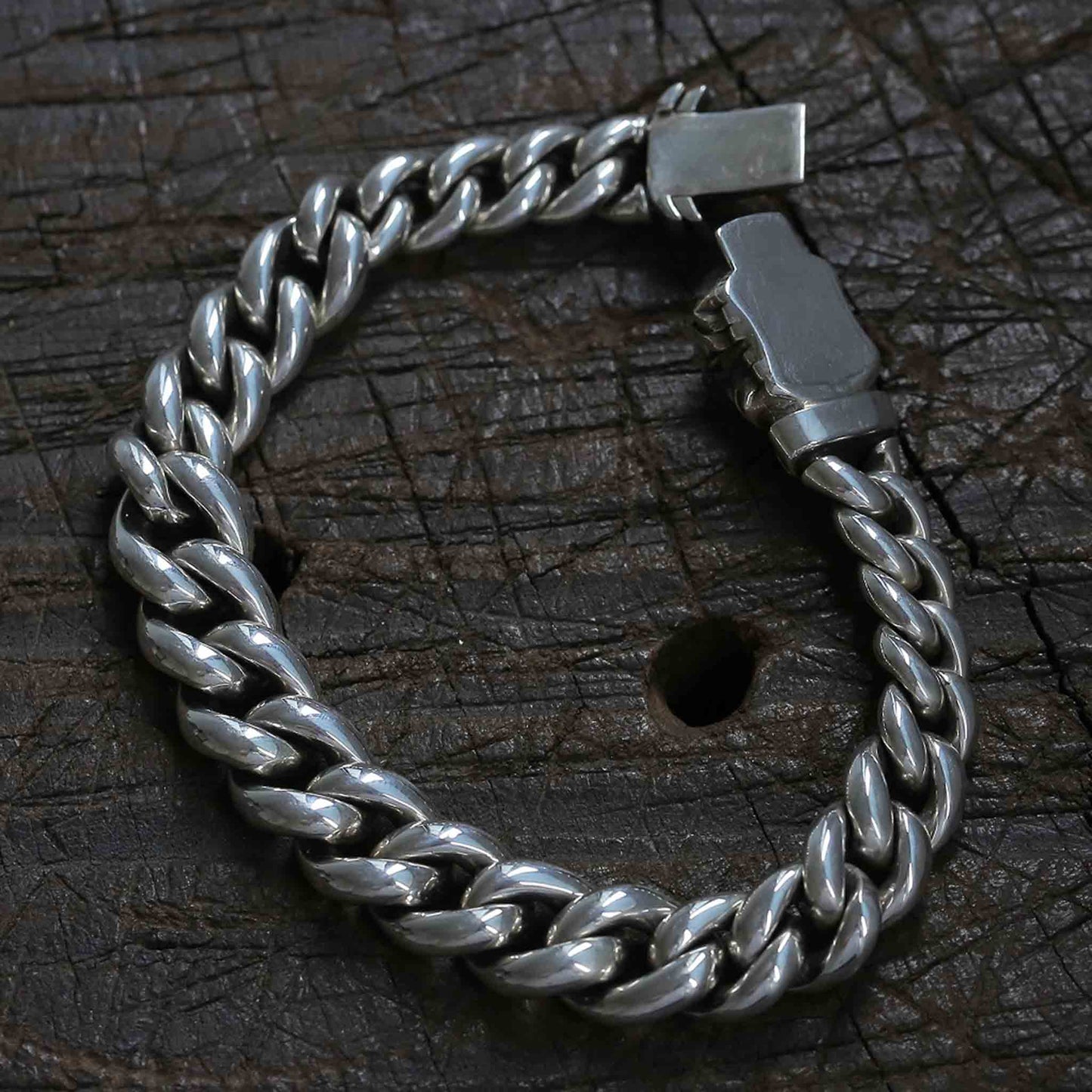 925 Sterling Silver & 18K Gold Cuban Link Bracelet - Unique Statement Gradient Chain Bracelet