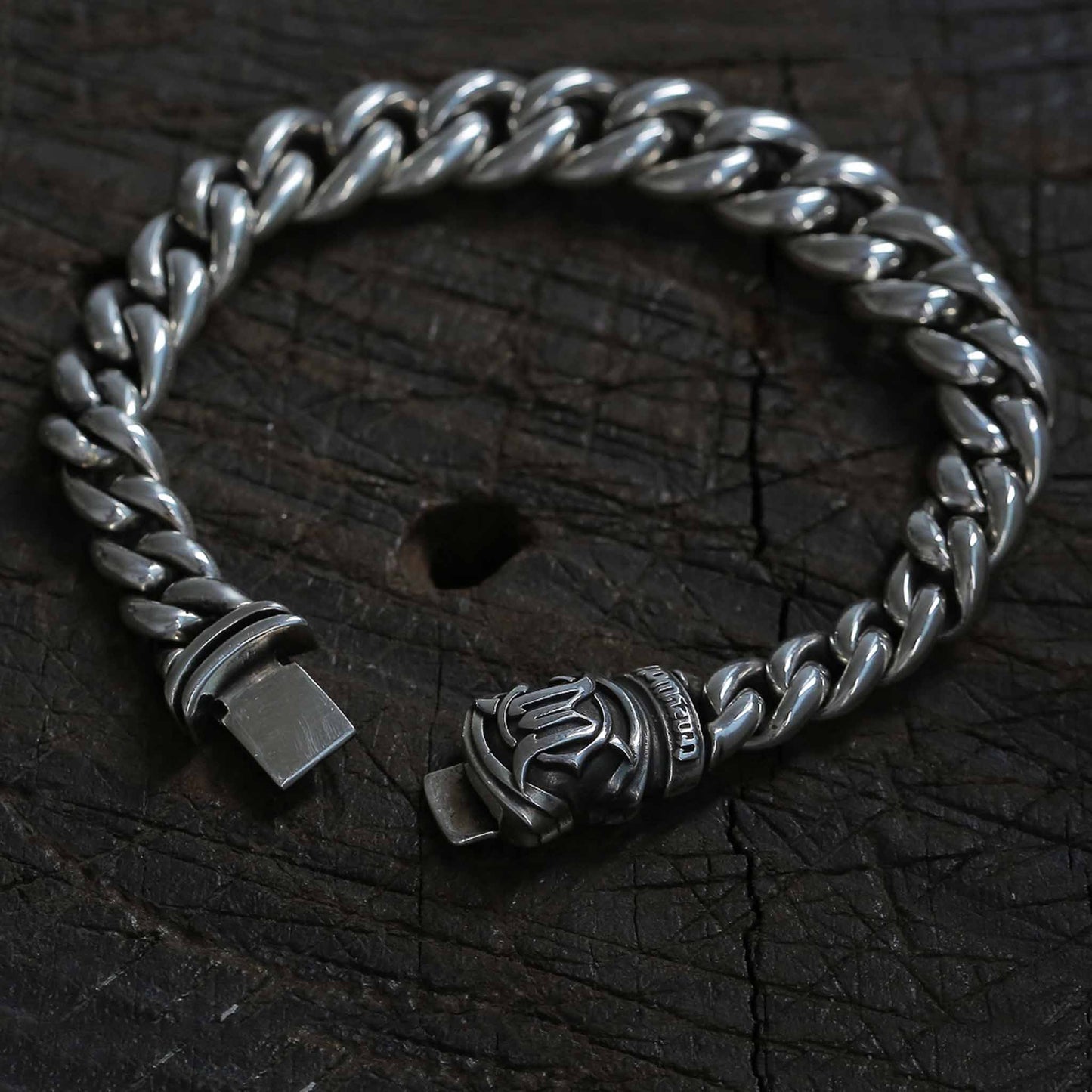 925 Sterling Silver & 18K Gold Cuban Link Bracelet - Unique Statement Gradient Chain Bracelet