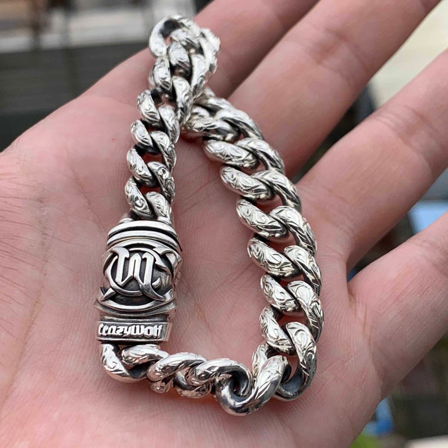 925 Sterling Silver & 18K Gold Cuban Link Bracelet - Unique Statement Gradient Chain Bracelet