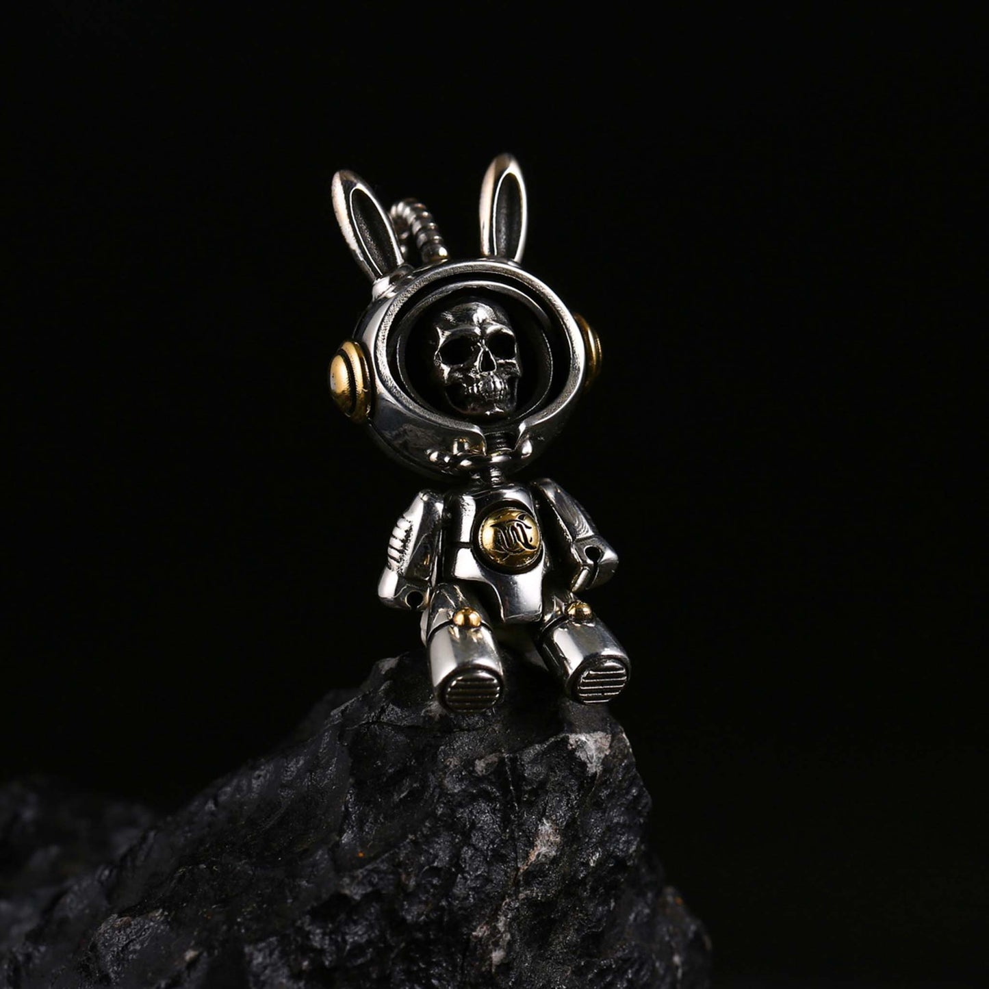 925 Sterling Silver Astronaut Explorer Pendant - Unique Crystal Eye Personality Necklace with Charm