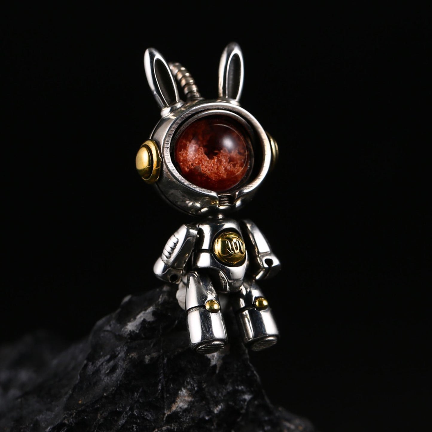 925 Sterling Silver Astronaut Explorer Pendant - Unique Crystal Eye Personality Necklace with Charm