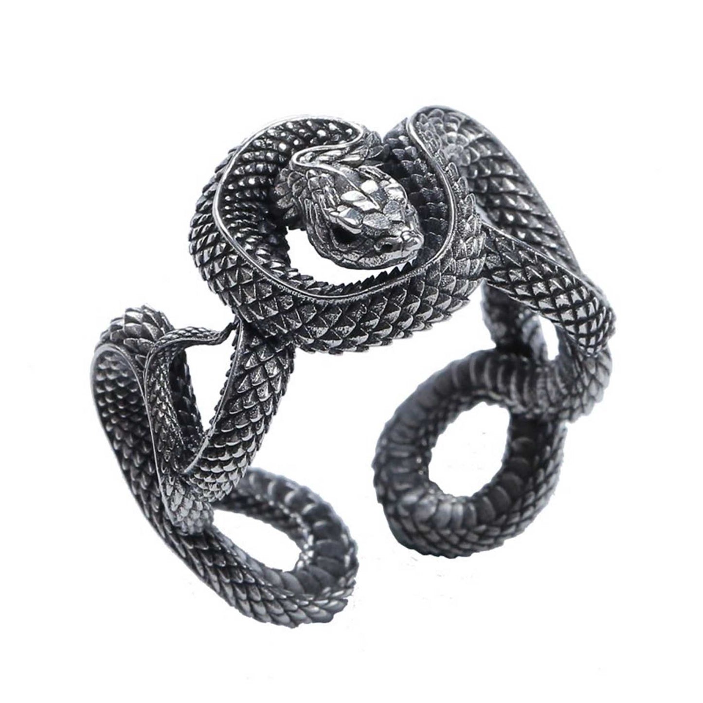 Gothic 925 Sterling Silver & Gold Plated Snake Ring - Retro Niche Statement Open Ring
