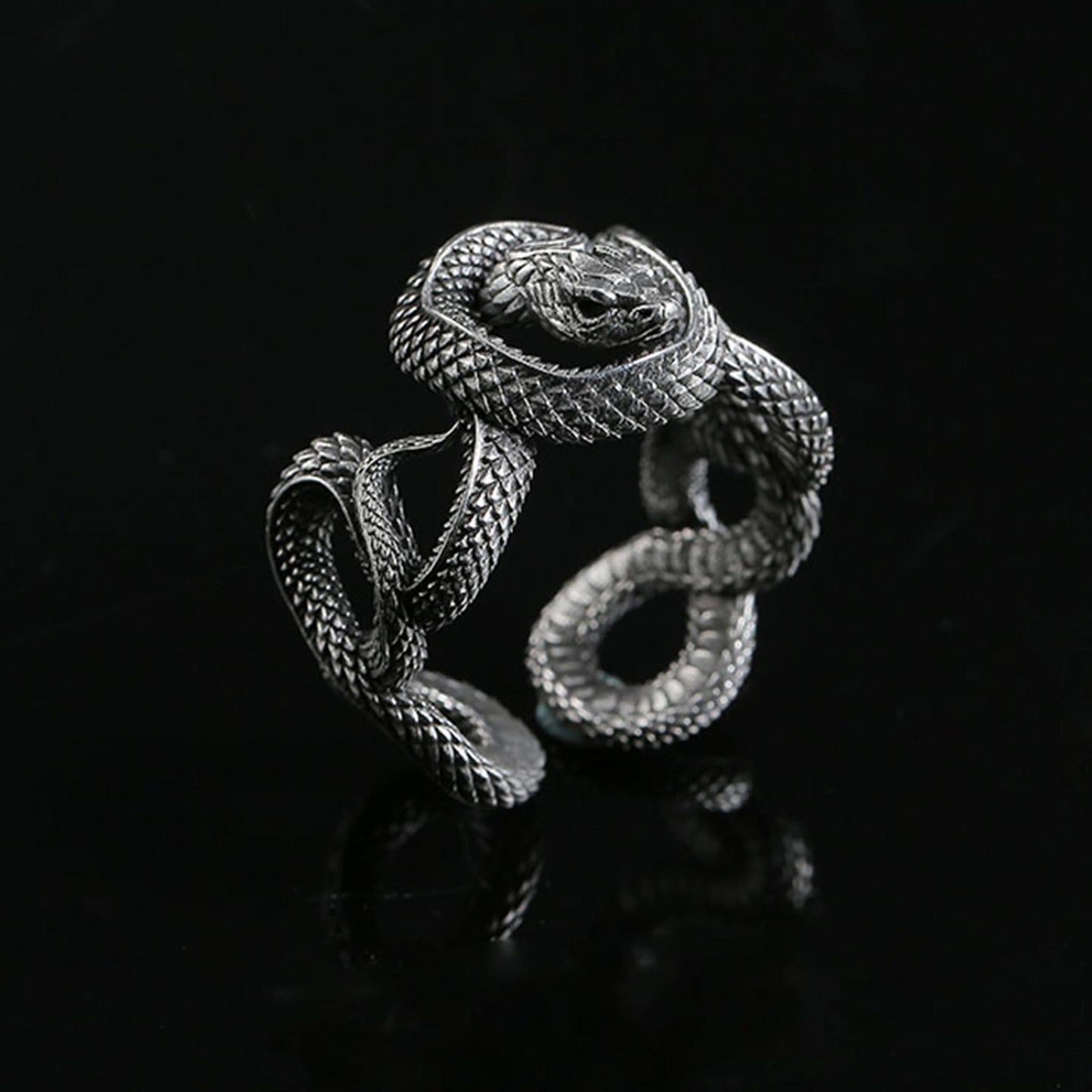 Gothic 925 Sterling Silver & Gold Plated Snake Ring - Retro Niche Statement Open Ring
