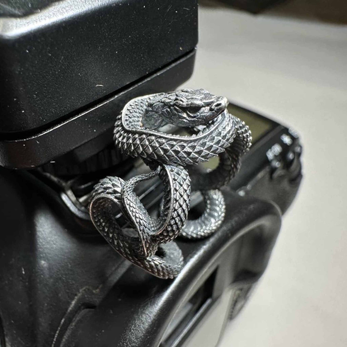 Gothic 925 Sterling Silver & Gold Plated Snake Ring - Retro Niche Statement Open Ring