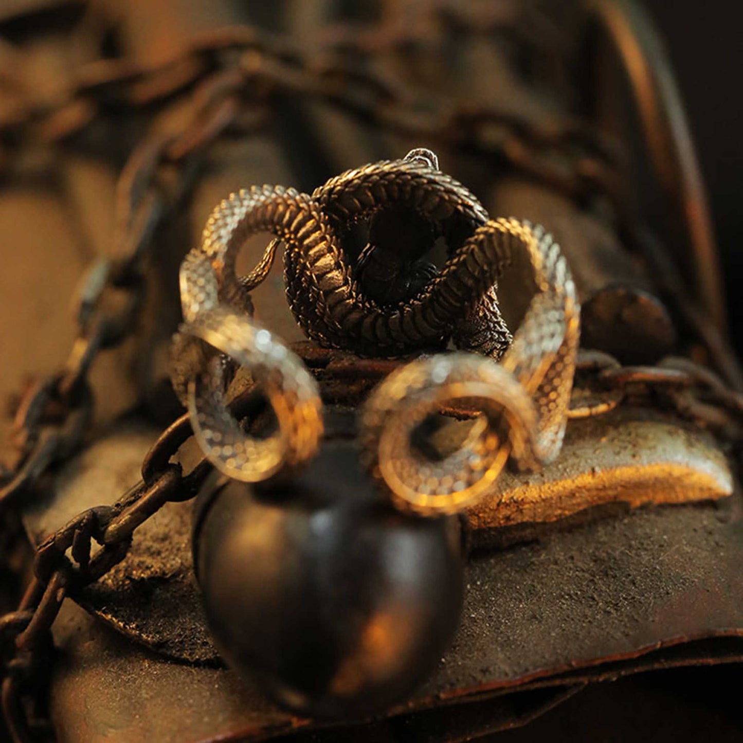 Gothic 925 Sterling Silver & Gold Plated Snake Ring - Retro Niche Statement Open Ring