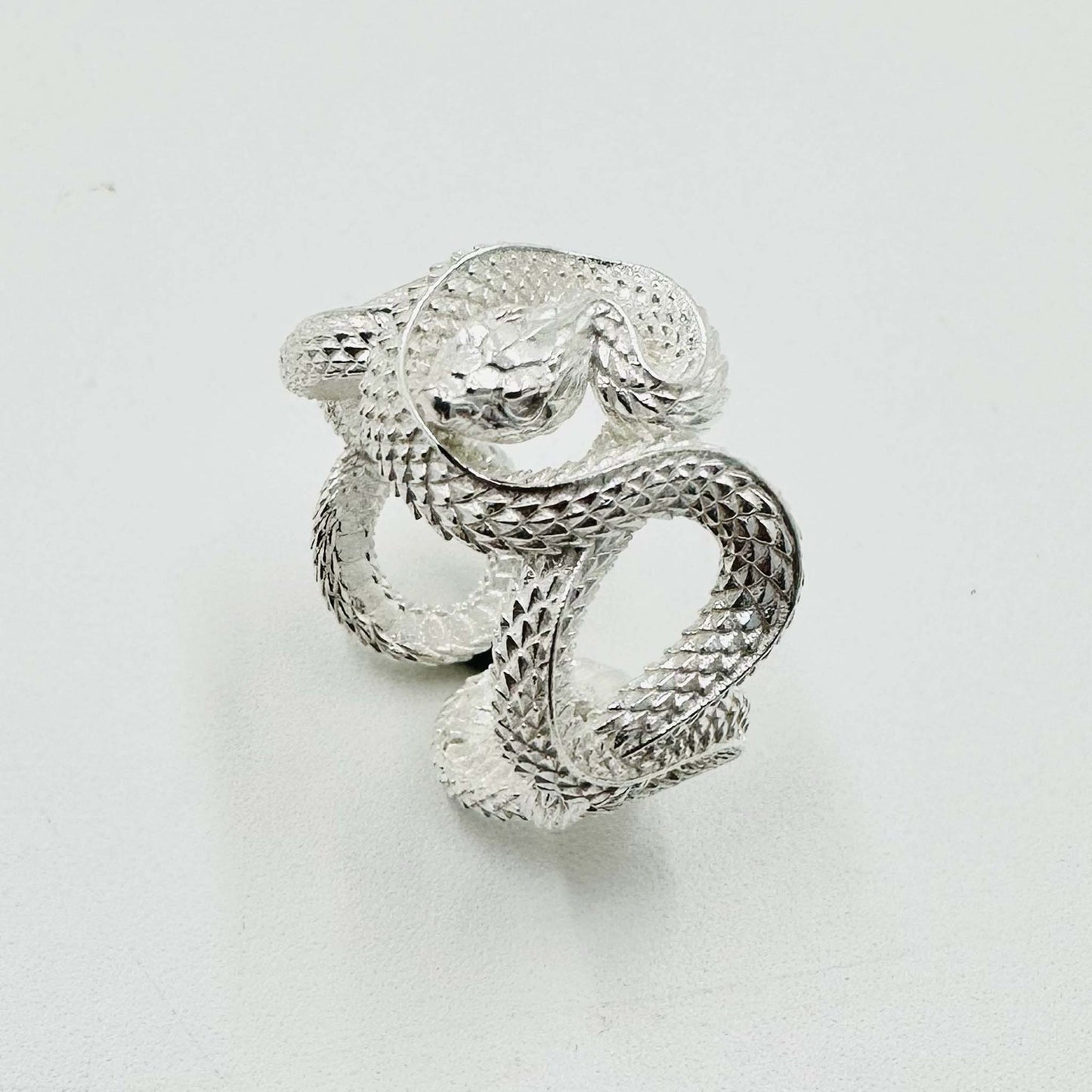 Gothic 925 Sterling Silver & Gold Plated Snake Ring - Retro Niche Statement Open Ring