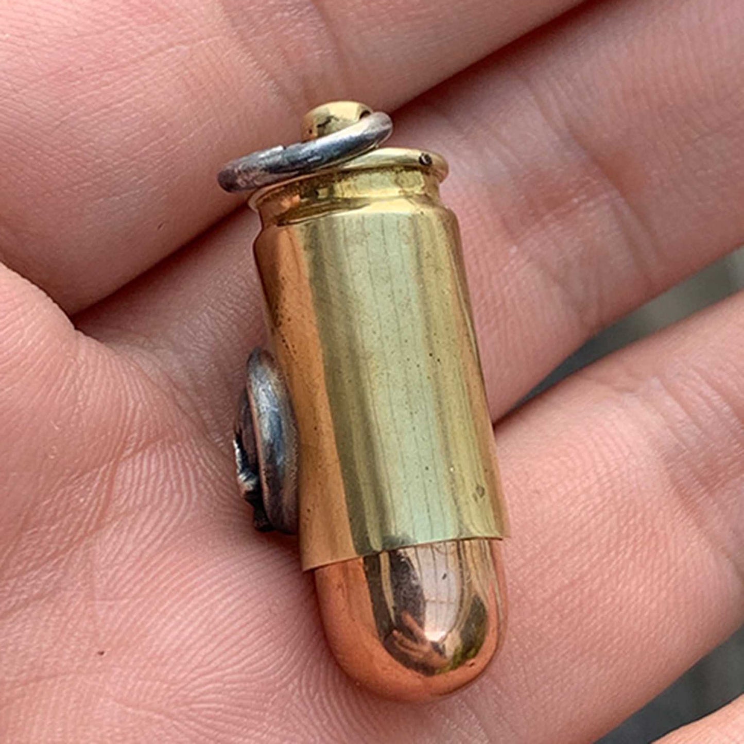 Gothic 925 Sterling Silver Skull Bullet Pendant - Retro Unique Handmade Necklace With Charm