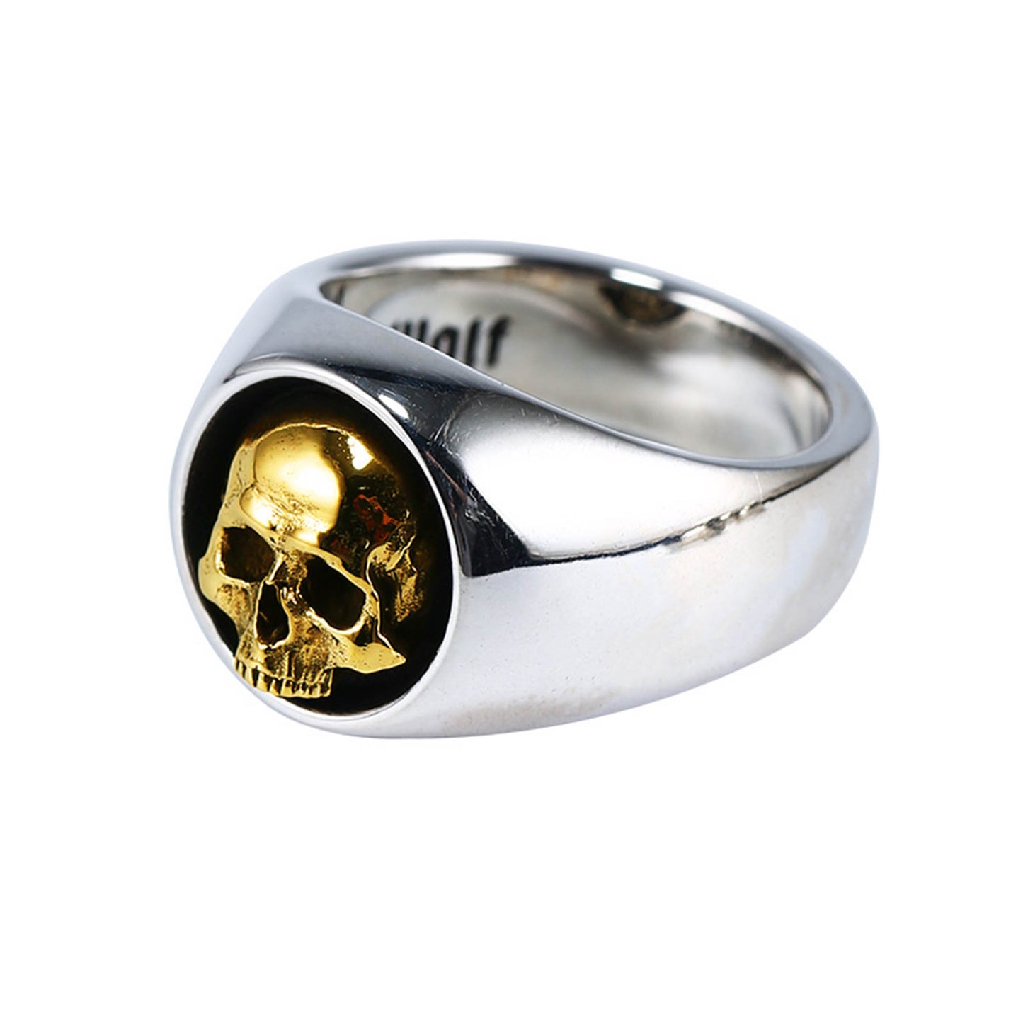 Vintage 925 Sterling Silver & 24K Solid Gold Skull Ring - Retro Gothic Niche Jewelry